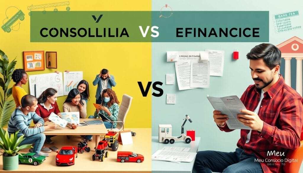 Diferenças consórcio e financiamento